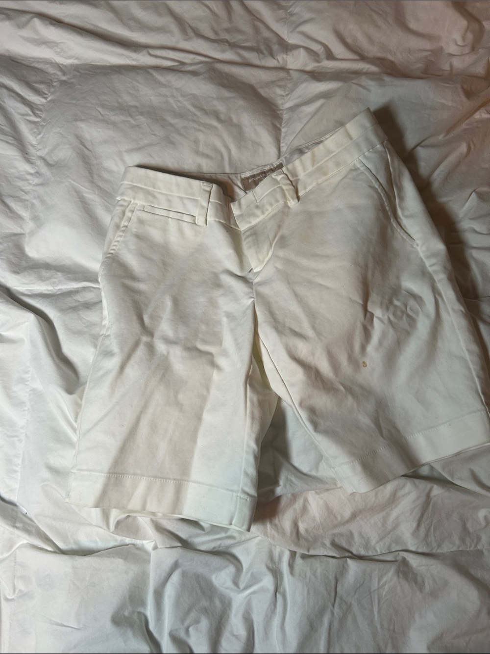 Banana Republic White Tailored Bermuda Shorts